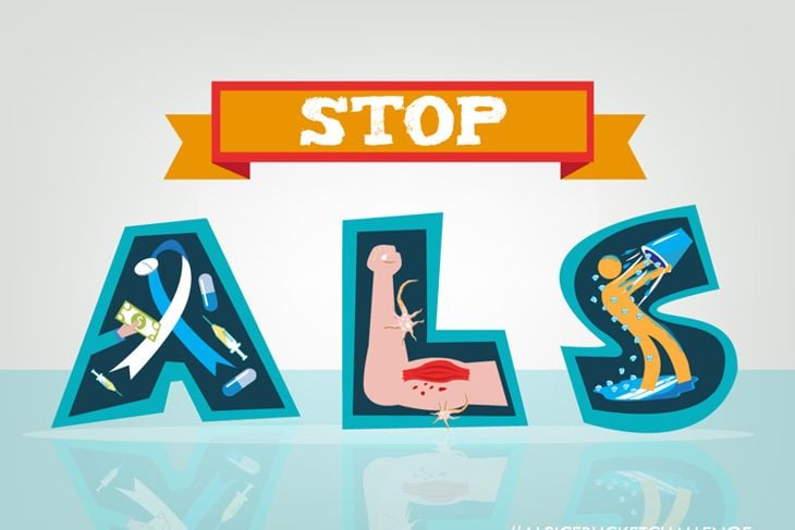 Stop ALS concept. ALS Ice bucket challenge campaign