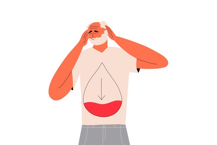 An elderly man suffers from hypoglycemia