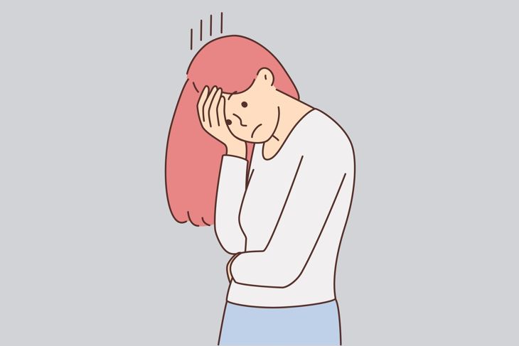 young woman not feeling well