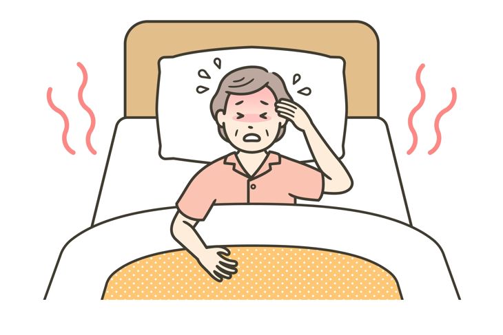 elderly woman sleeping in bed having difficulty sleeping