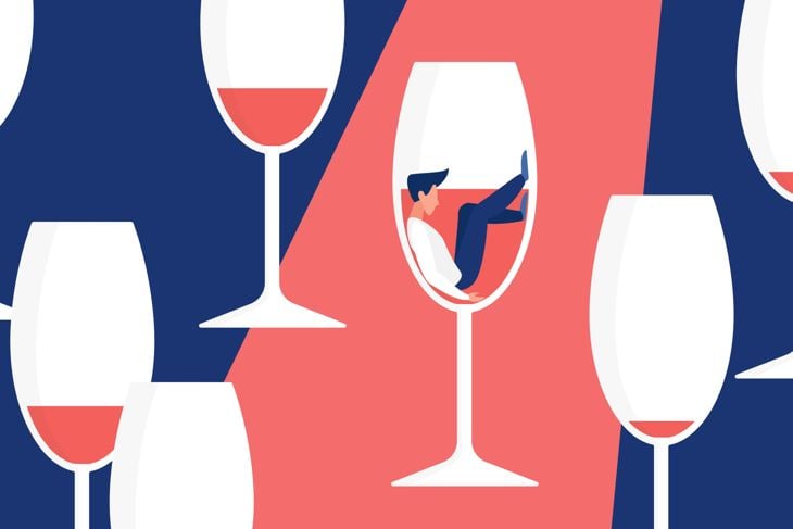 Alcohol addiction concept vector illustration