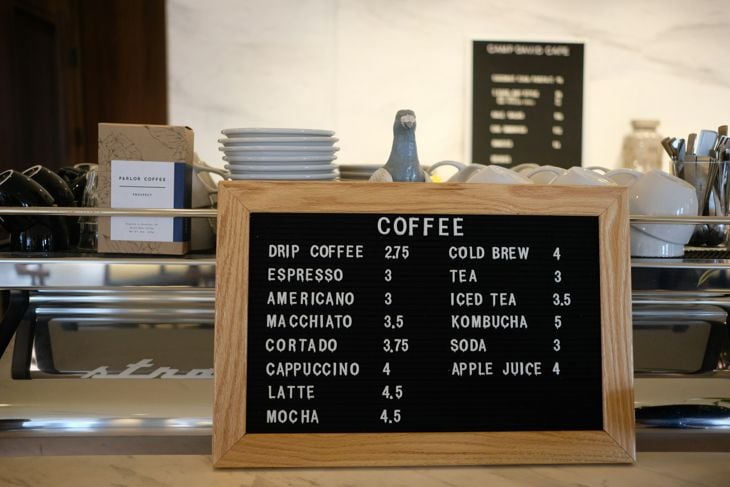 Coffee and kombucha price label sign photo