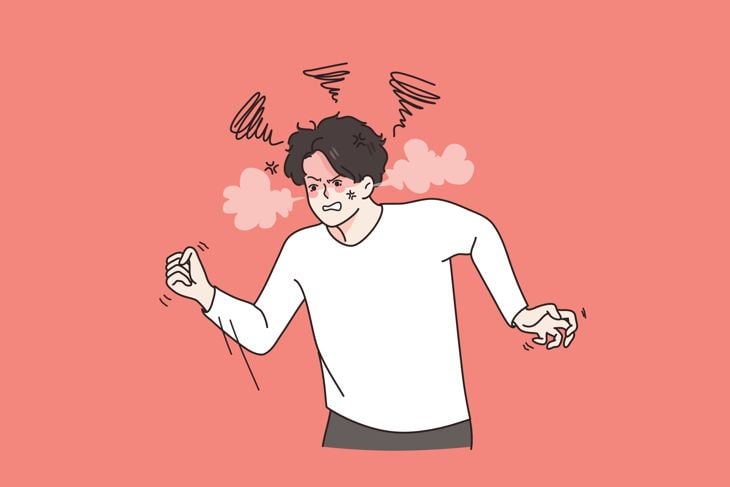 Anger rage and negative emotions concept