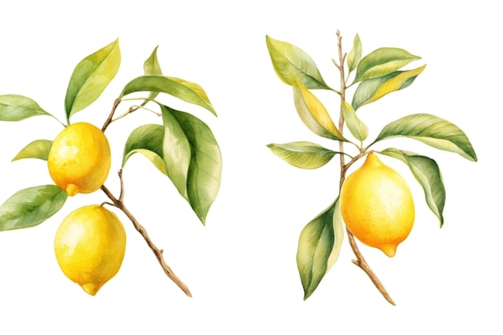 Watercolor lemon