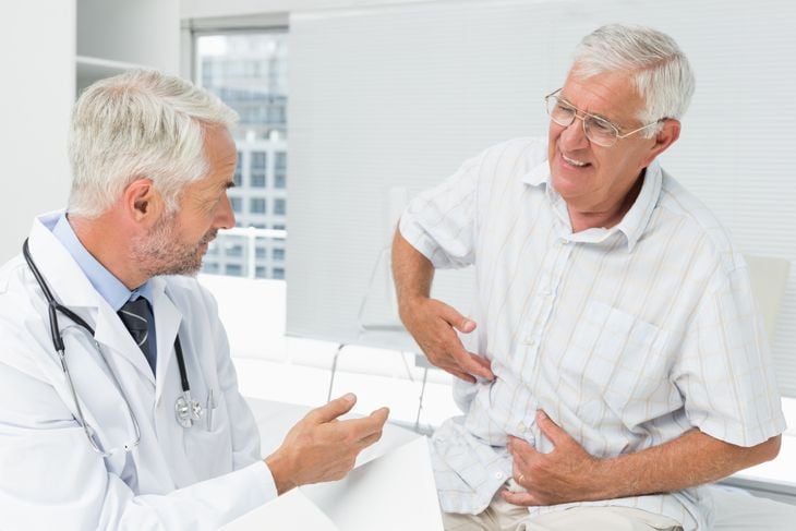 Male senior patient visiting a doctor at the medical office