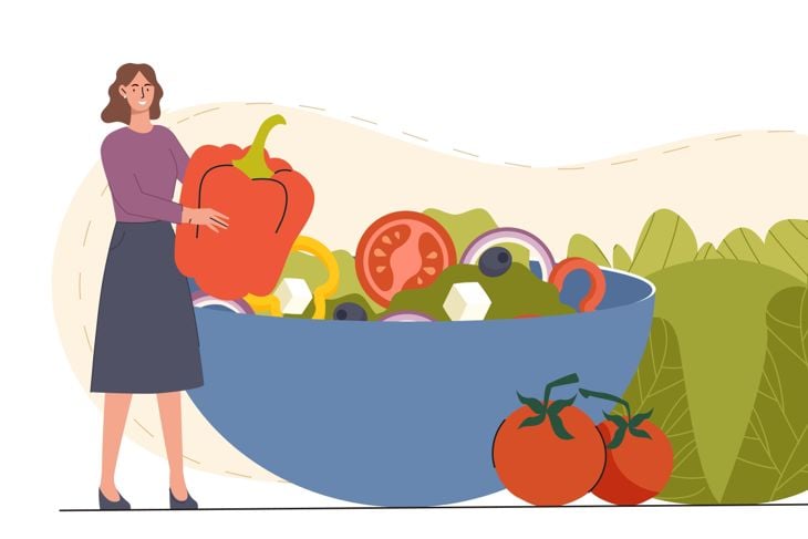 Woman with healthy eating