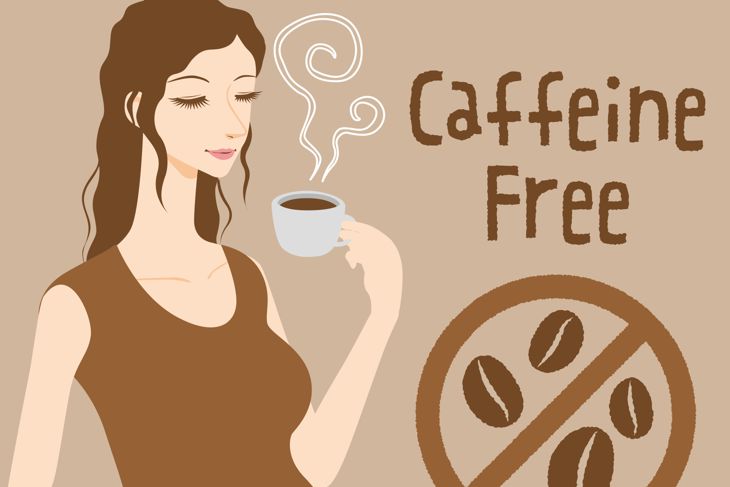 Pregnant woman drinks caffeine free coffee