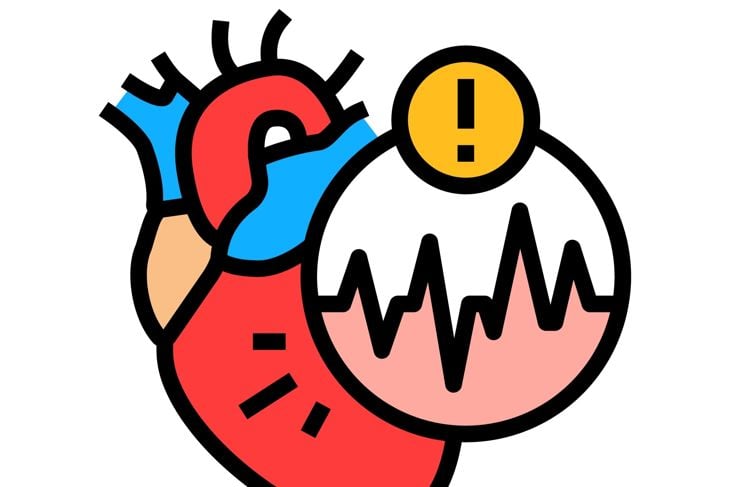 atrial fibrillation cardiology disease color icon vector
