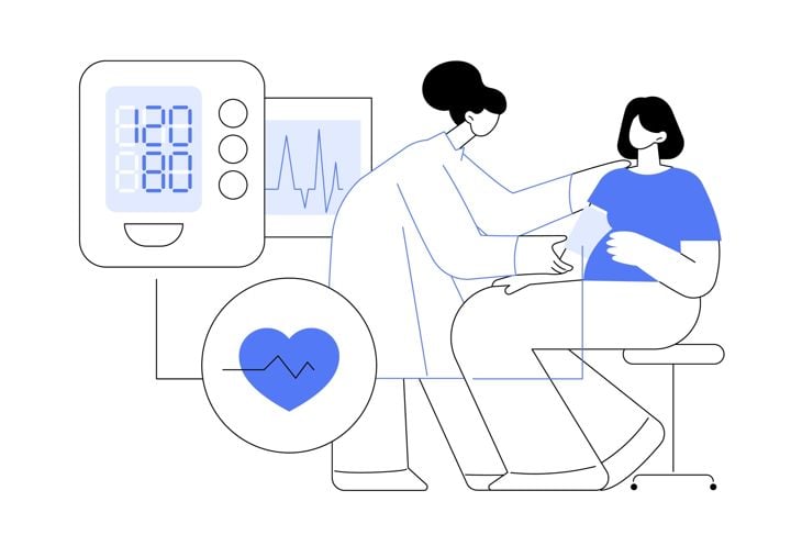 Blood pressure monitoring in pregnancy abstract concept