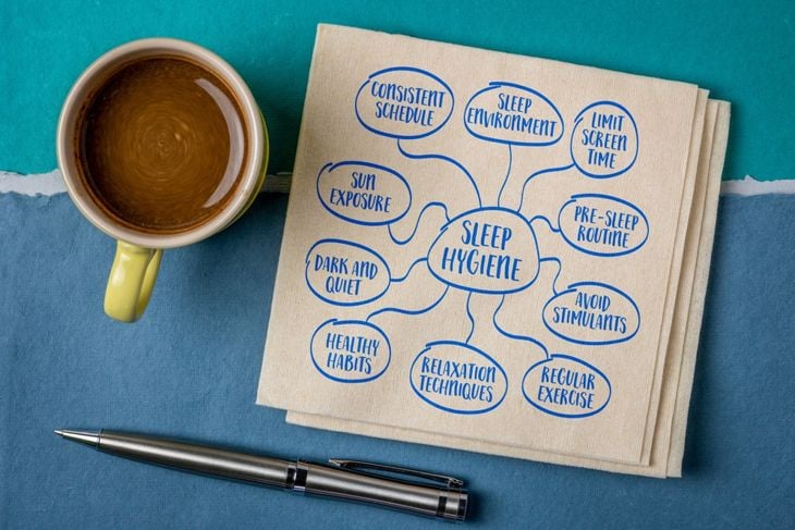 sleep hygiene infographics mind map