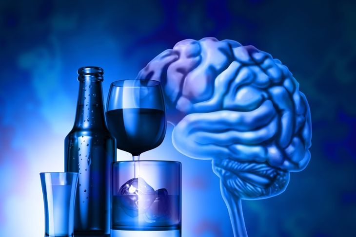 Alcohol Brain Health Risk and Drinking cognitive Danger concept