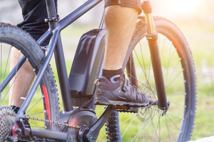 Close up of battery of an E-Mountainbike