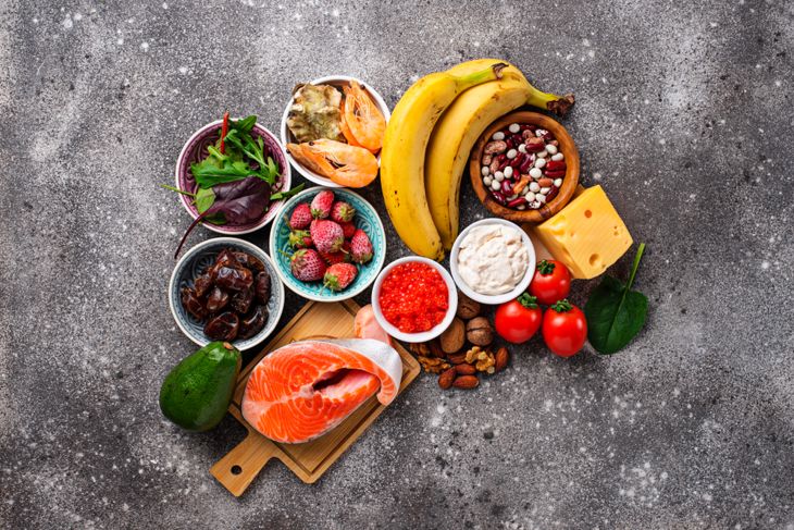 Food for good mood and happiness. Serotonin sources