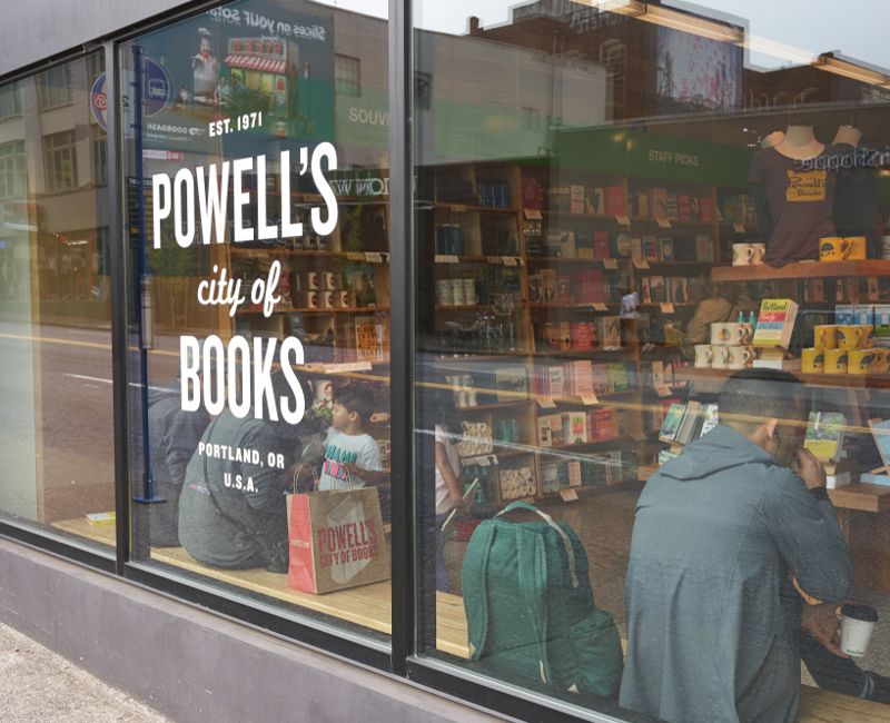 Powell's headquarters, dubbed Powell's City of Books, in downtown Portland's Pearl District. It claims to be the world's largest independent new and used bookstore.