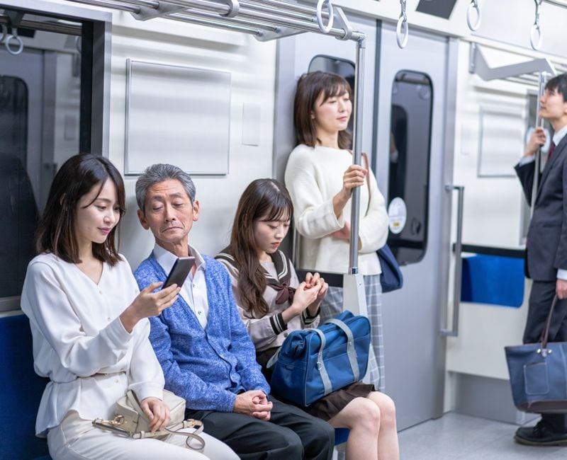 People moving on the train