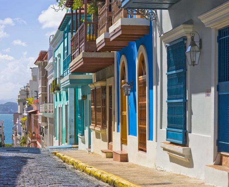 Calle San Justo (San Justo Street), Old San Juan, Puerto Rico.