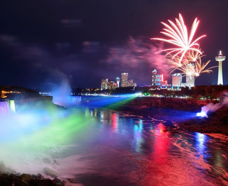 A glittering display at Niagara Falls