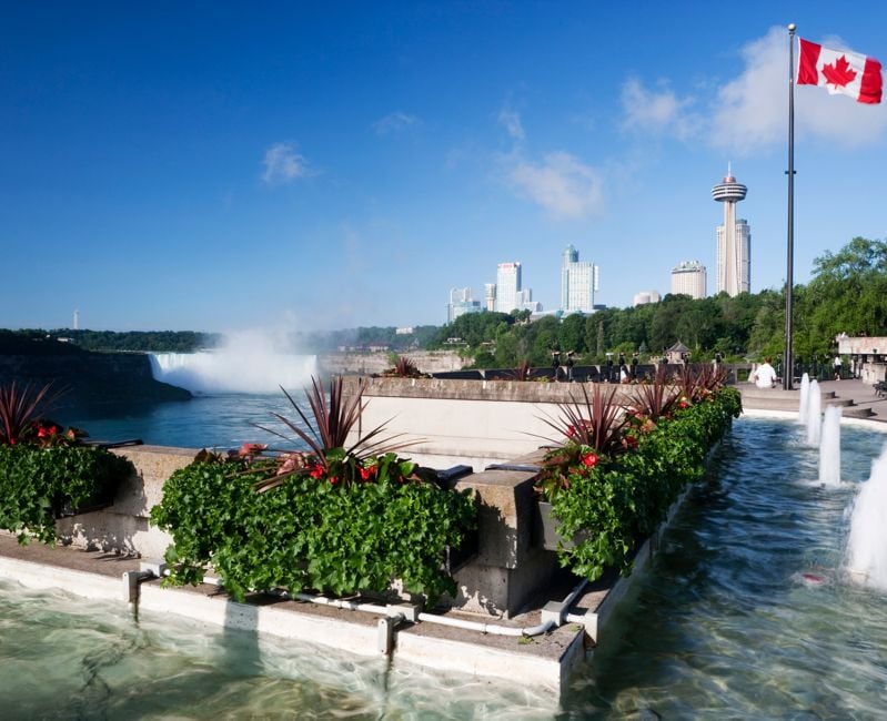 "The Niagra Falls, many people say, one of the wonders of the world. Niagra Falls is composed of two major sections, Horseshoe Falls, the majority of which lies on the Canadian side of the boarder, the American falls, on the American side. The Niagra falls were formed when glaciers receded at the end of the Wisconsin glaciation ( last ice age ) and water from the newly formed Great lakes carved a path through the Niagara Escarpment en route to the Atlantic Ocean. More than 6 million cubic feet of water every minute rush over the crest line every minute in high flow. The Niagra falls are renowned for their beauty and a valuable source of hydro electric power. This image is taken from a tripod for max depth of field."
