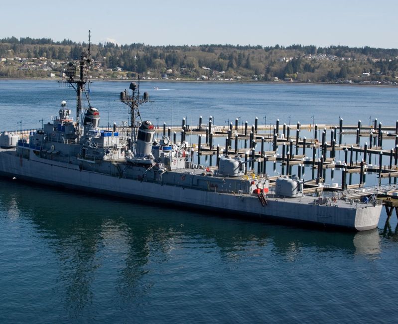 The USS Turner Joy, parked as a museum at the Bremerton Marina