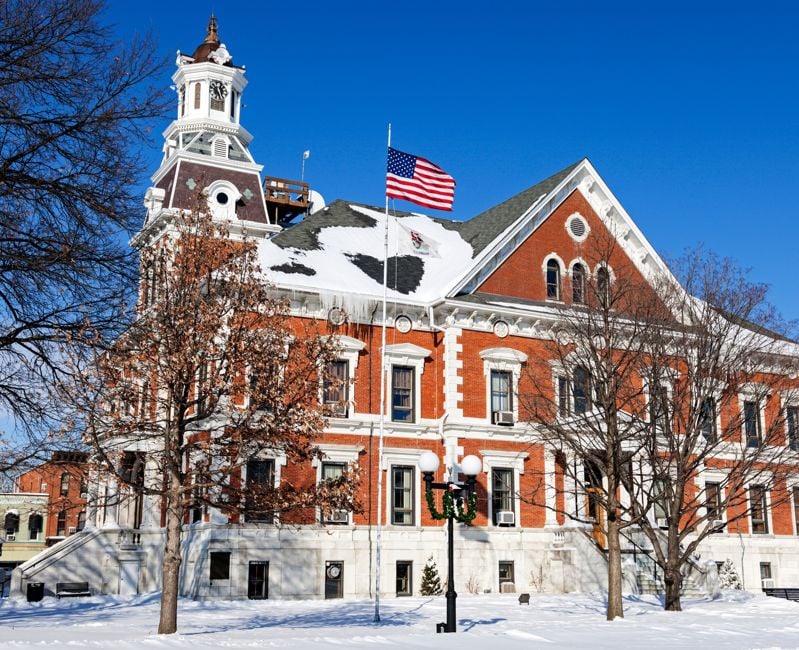 Old courthouse in Macomb, McDonough County, Illinois, United States