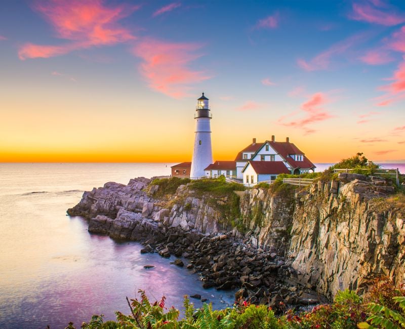 Cape Elizabeth, Maine, USA at Portland Head Light.