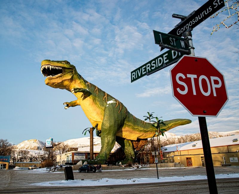 Gigantesque Dinosaur Statue in downtown Drumheller Alberta