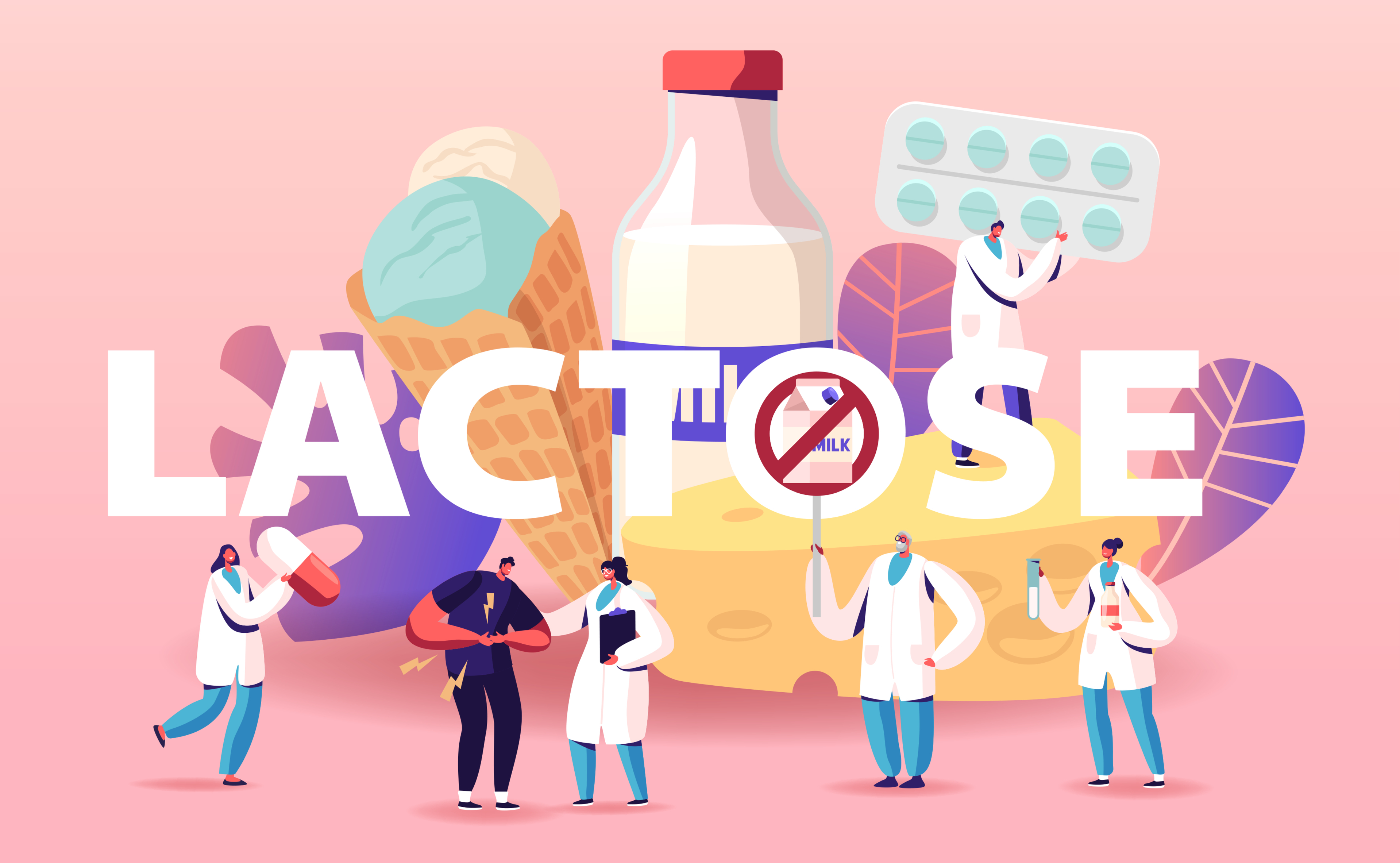 Lactose Intolerance Concept.