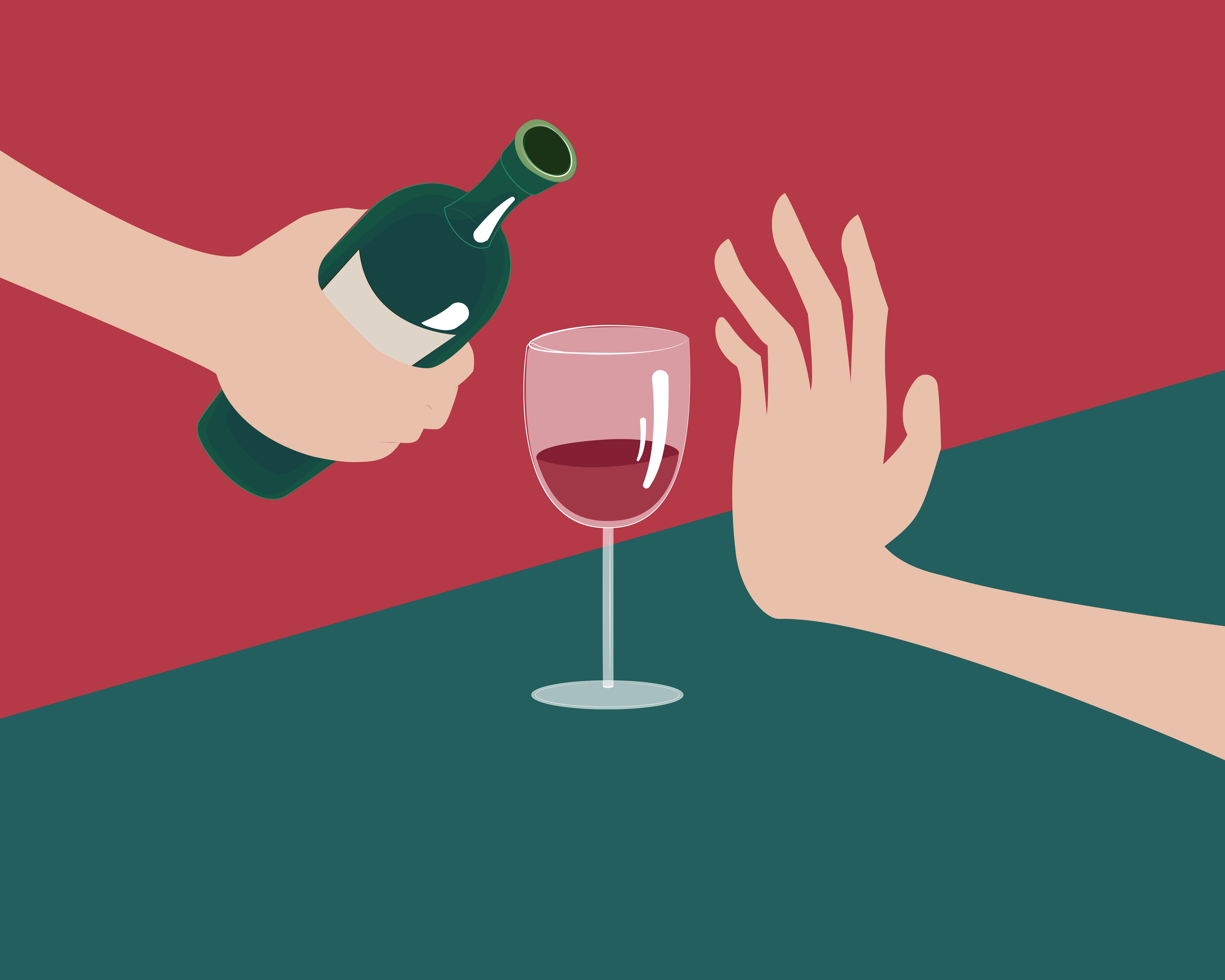 Rejecting the offered alcohol