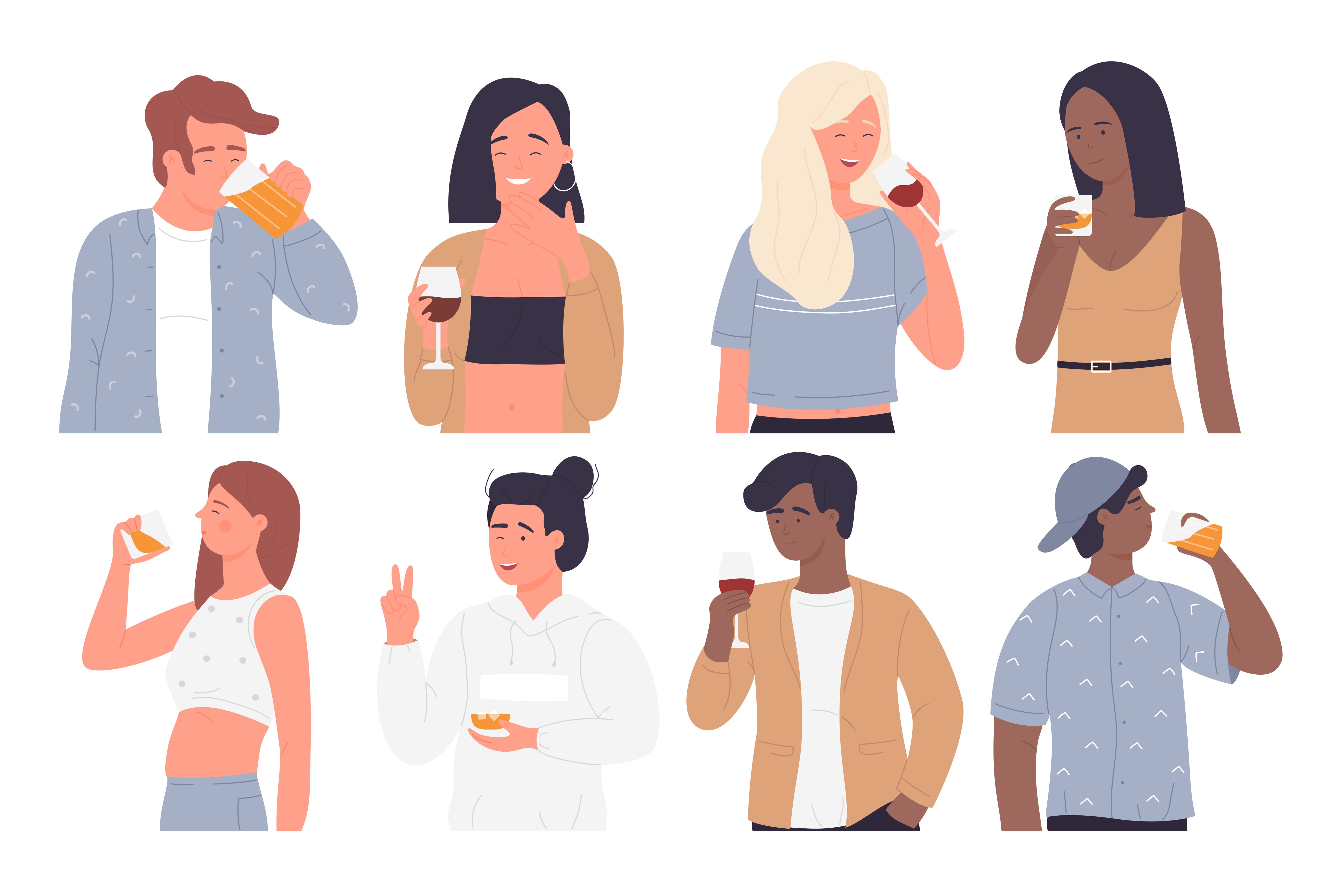 People drink vector illustration