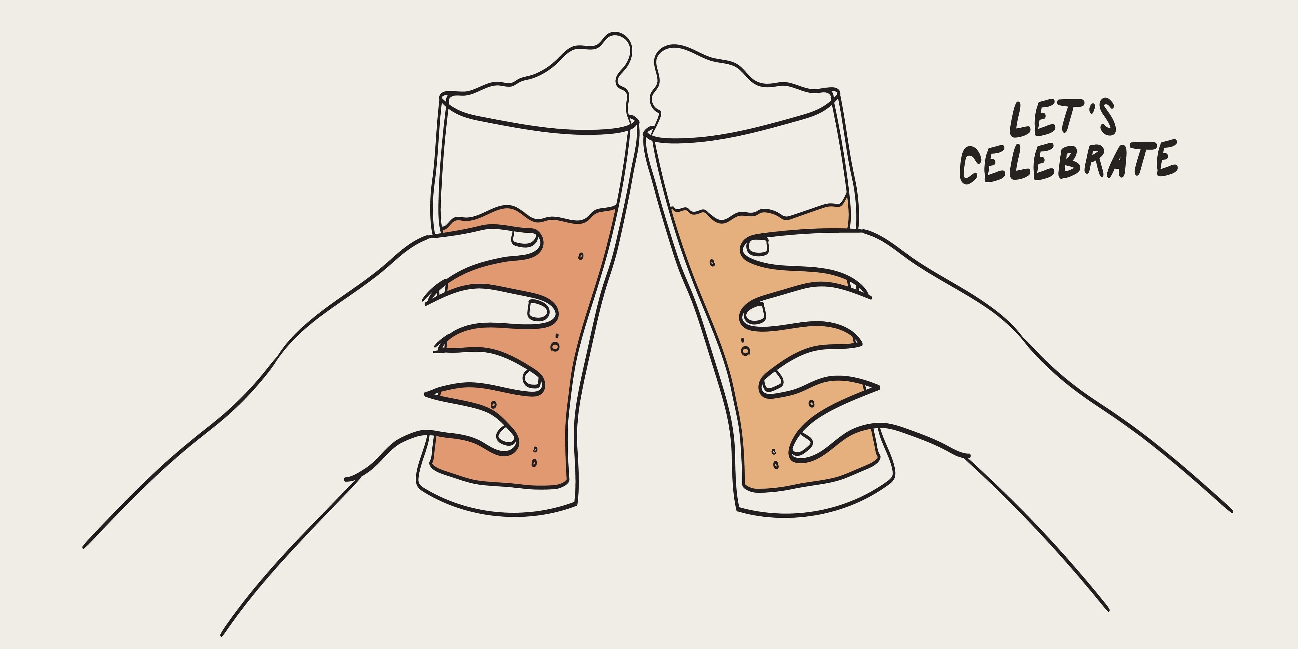 Beer glasses mug hand drawn vector illustration